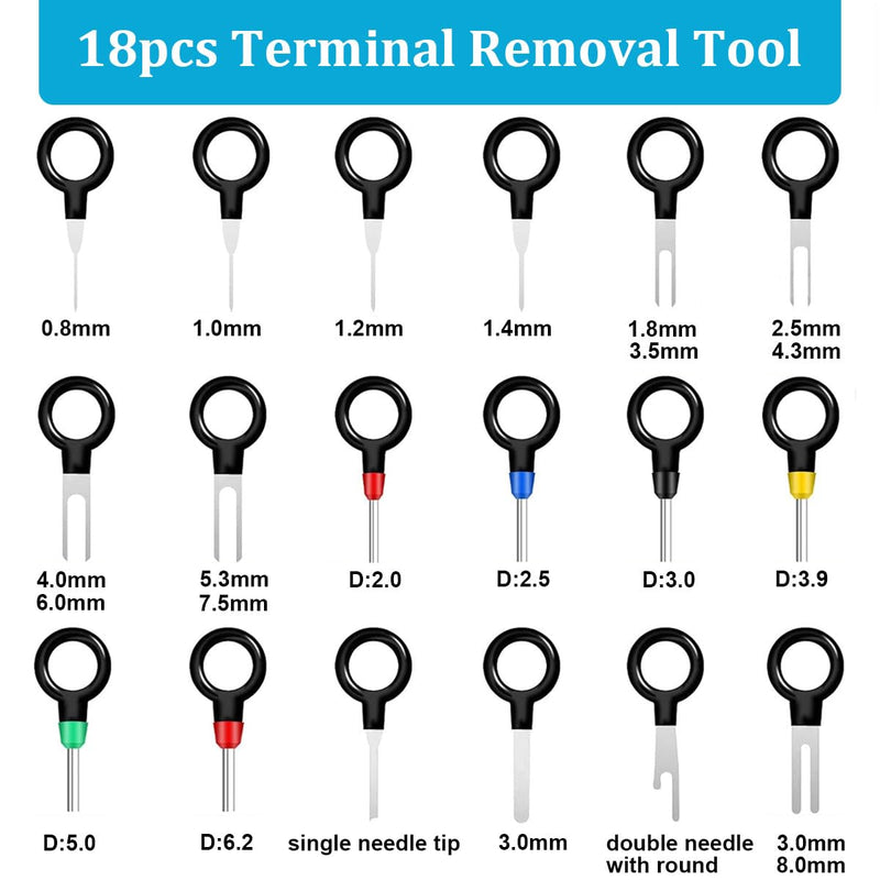 Seamaka720Pcs 21Type Car Electrical Wire Terminal Tool kit 1/1.5/1.8/2.2/2.8/3.5mm Connector Pins Terminal Removal Male Female Crimp Pins Non-Insulated Plug 720 PCS