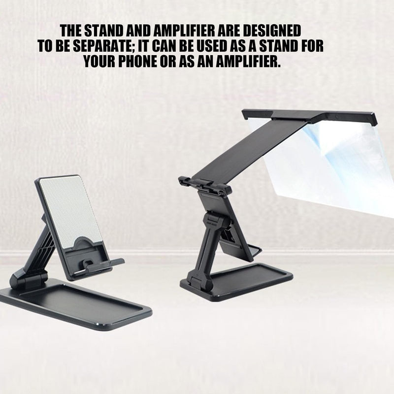 Phone Screen Magnifier | HD Smartphone Amplifier - Adjustable Phone Magnifying Screen with Foldable Stand,for Women Men Kids Video TV Game Video Viewing