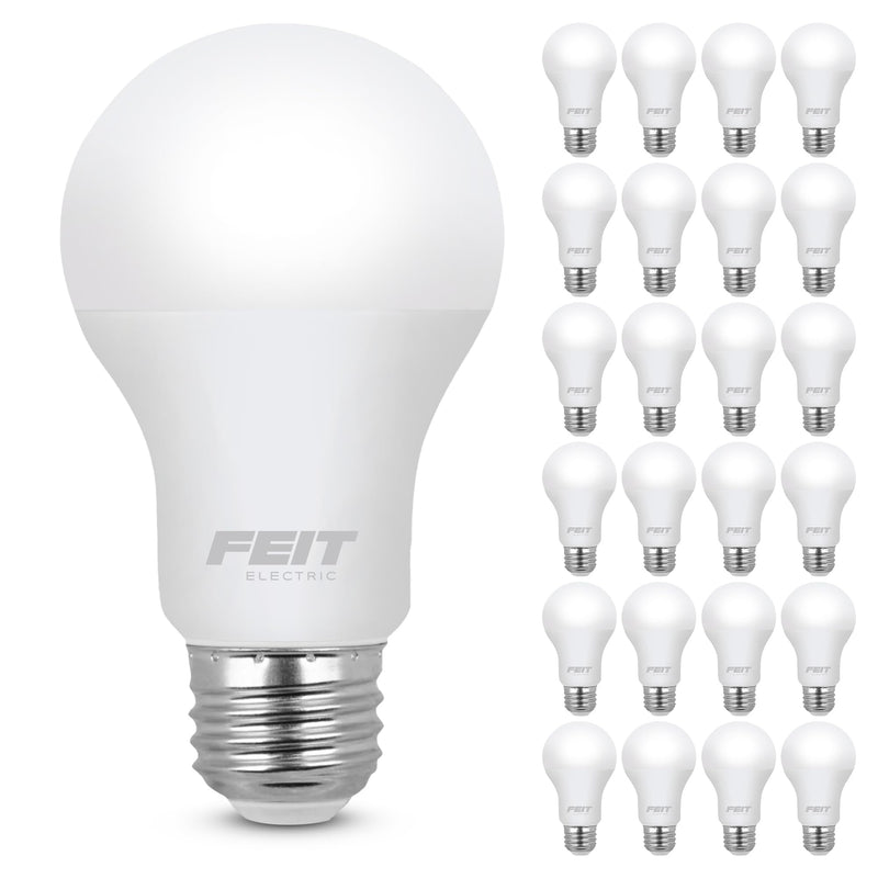 Feit Electric A19 LED Light Bulbs, 60W Equivalent, Non Dimmable, 800 Lumens, E26 Standard Base, 5000k Daylight, 80 CRI, 10 Year Lifetime, Energy Efficient, 24 Pack, A800850/10KLED/MP/24 24 Count (Pack of 1) 60-Watt LED