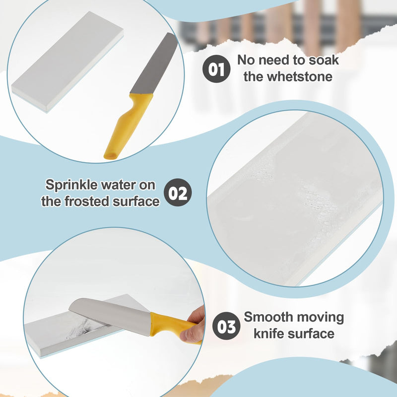 WILLBOND 15000# Glass Sharpening Stone 2 3/4" W x 8 3/4" L Whetstone Grit Single Side 0.2" Thick Wet Honing Knife Sharpener Oilstone 15000#