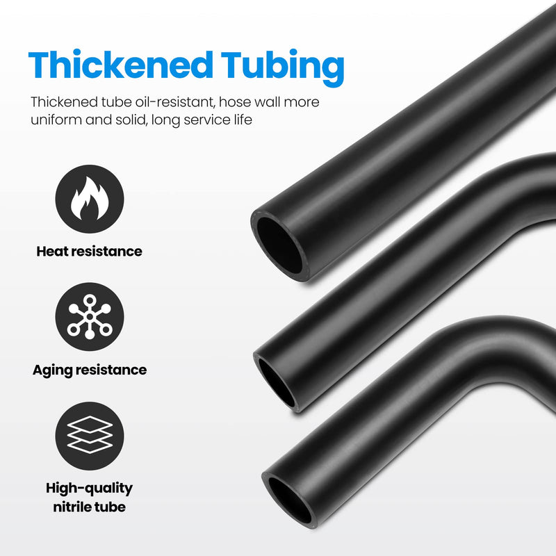 Gasoline Fuel Filler Hose with 4 Clamps - 1 1/2" ID, Reinforced Tank Hose (15 7/8" Long) straight