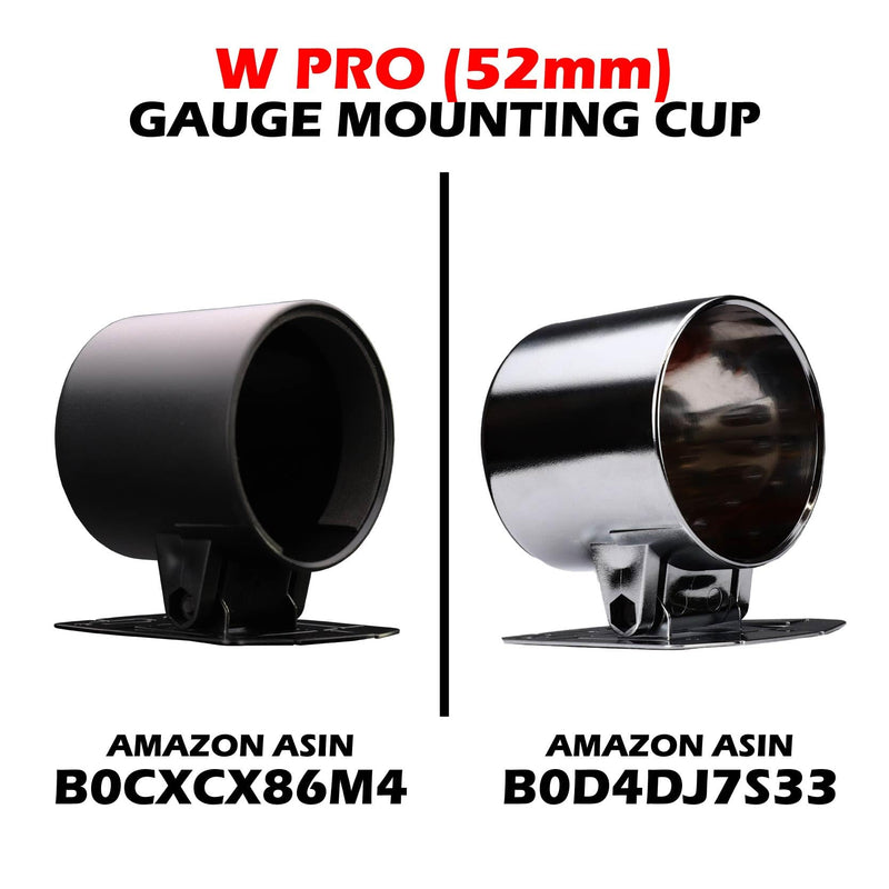MOTOR METER RACING W Pro Series 52mm 2-1/16" Tachometer 8000 RPM Gasoline Diesel Engine with Hour Meter Black Dial White LED Waterproof for Car Truck Boat Yacht Motorcycle 8000 RPM 52mm