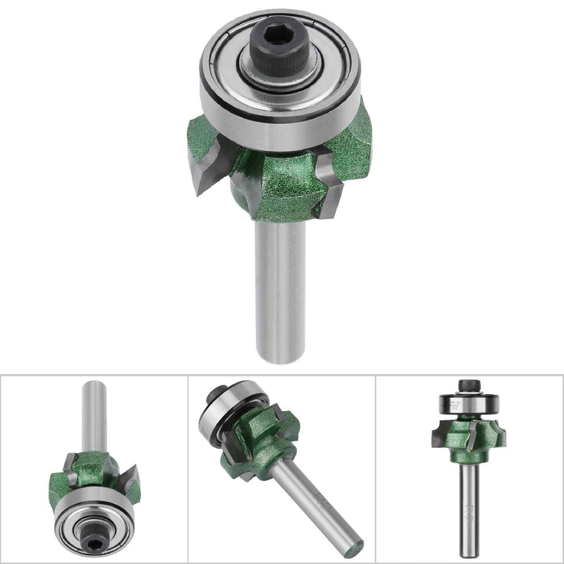 FTVOGUE Trimmer Router Bit R1/R2/R3 Woodworking Milling Cutter 4 Teeth Trimming Cutter for Woodworking Engraving Machine(1/4 * R2) 1/4 * R2