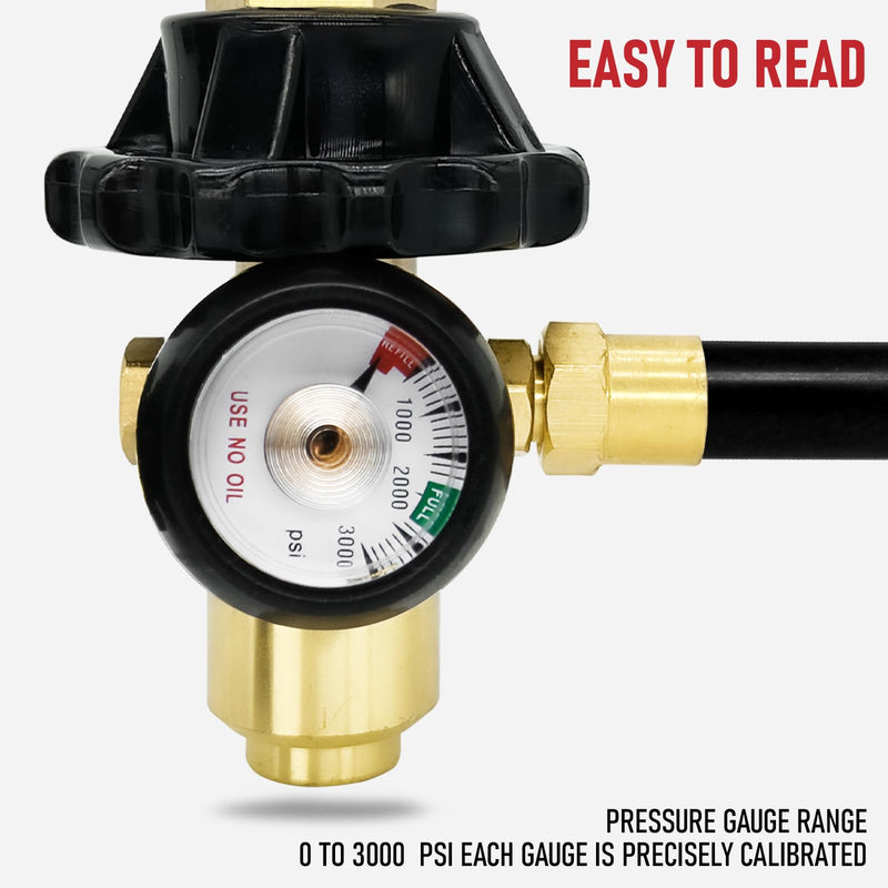 RX WELD Helium Latex Balloon Filler Air Flow Inflator Regulator 0-3000 PSI with Gauge for CGA580 Tank Valve