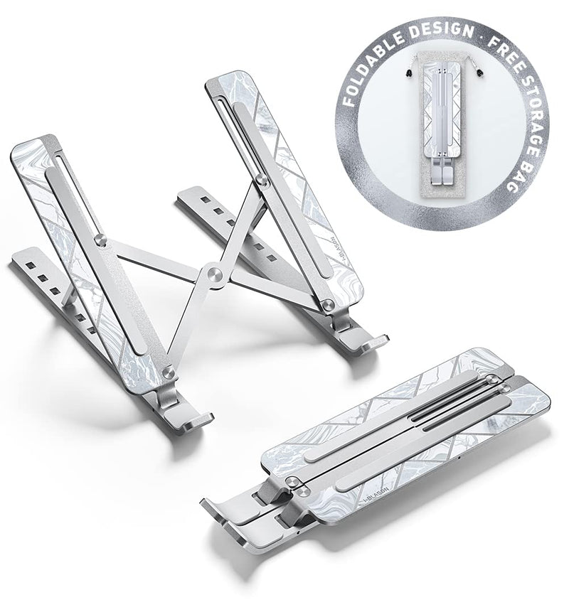 i-Blason Cosmo Laptop Stand, Adjustable Aluminum Alloy Laptop Riser Holder with Multi-Angle Stand Compatible with MacBook Pro/MacBook Air, 7-17.3" Laptops & Tablets (Silver) Silver