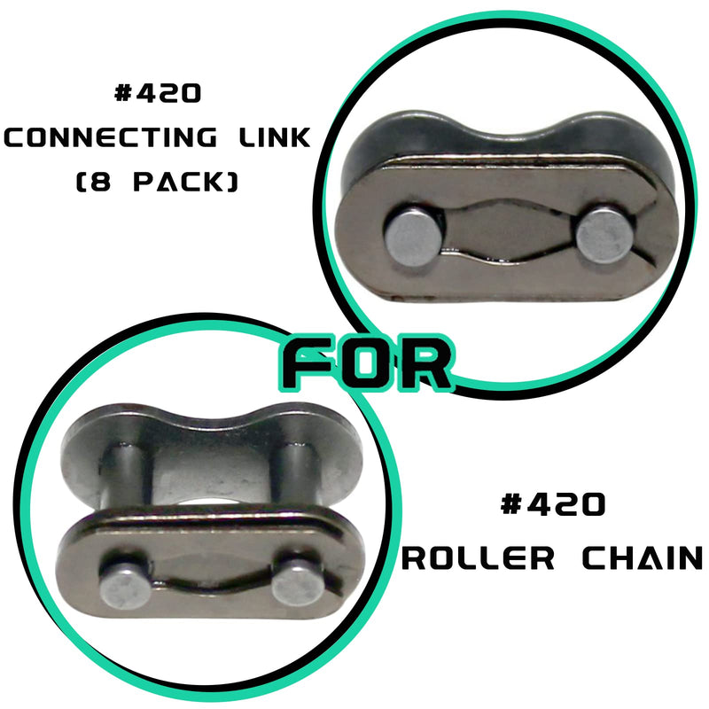 #420 Chain Master Link Carbon Steel Heavy Duty for 50cc 70cc 90cc 110cc 125cc Dirt Bike Quad Buggy Mini Bike Pit ATV Scooter 8pcs CQSPMOTO #420