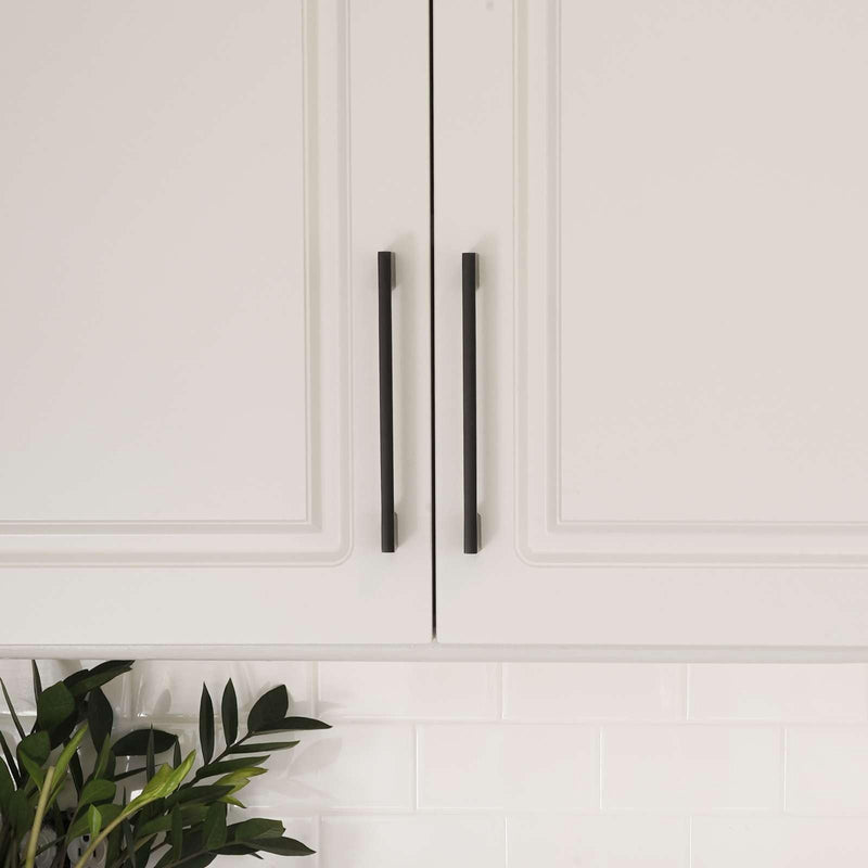 Modket 10 Pack Euro Slim Cabinet Handle Pull Solid Aluminum — 4-3/4" Overall Length, 3-3/4" (96mm) Hole Center, Matte Black 4-3/4" Length (3-3/4" [96mm] Hole Center)