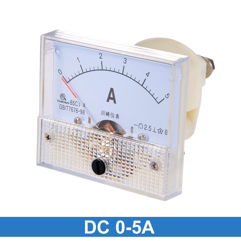 uxcell Analog Current Panel Meter DC 0-5A 85C1 Ammeter 64x60x56mm for Circuit Testing Charging Battery Ampere Tester Gauge Pack of 1