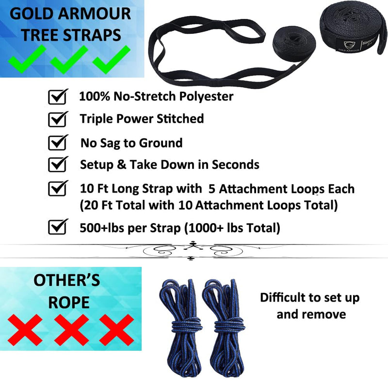 Gold Armour Camping Hammock - Portable Hammock Single Hammock Camping Accessories Gear for Outdoor Indoor Adult Kids, USA Based Brand (Fuchsia & Pink) Fuchsia & Pink