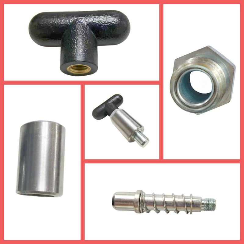 Handle Spring-Loaded Pull pins, Steel Spring plungers/Dowel pins, Handle Pull Rod knobs, Screw Locks with Platform (T-Handle 3/8in-2Pcs) T-handle 3/8in-2Pcs