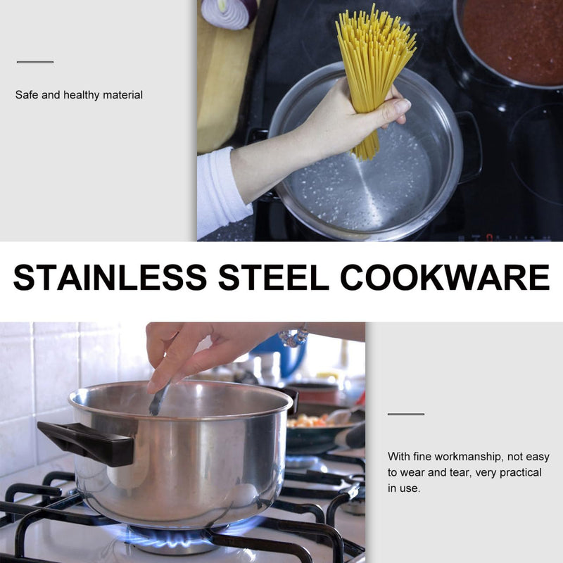 Hemoton Stainless Steel Cooking Pot Pasta Pot Noodles Cooking Pot with Strainer Kitchen Cookware 16CM/6.3inch Diameter