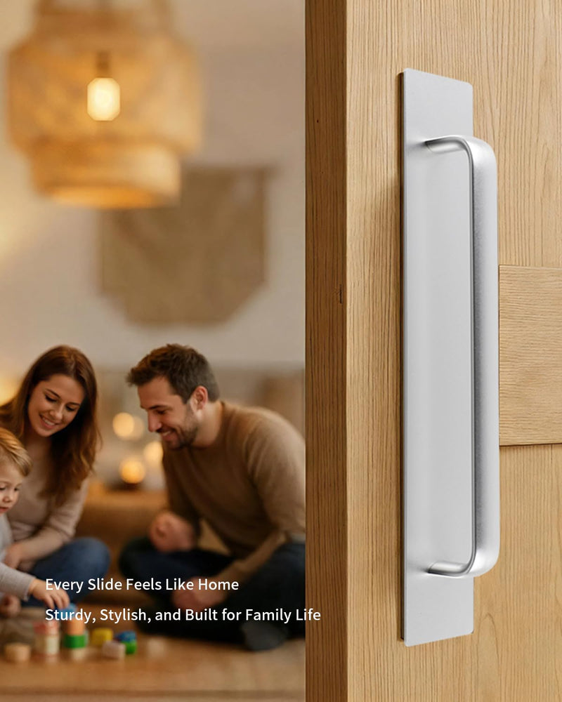 BaiNong 15.7" Heavy Duty Sliding Barn Door Handle Silver Gate Handles | Fits Wooden, Glass, Sliding, Pocket Doors, Fences, Garages, Barns, Sheds for Indoor, Outdoor Use 15.7 Inch 1