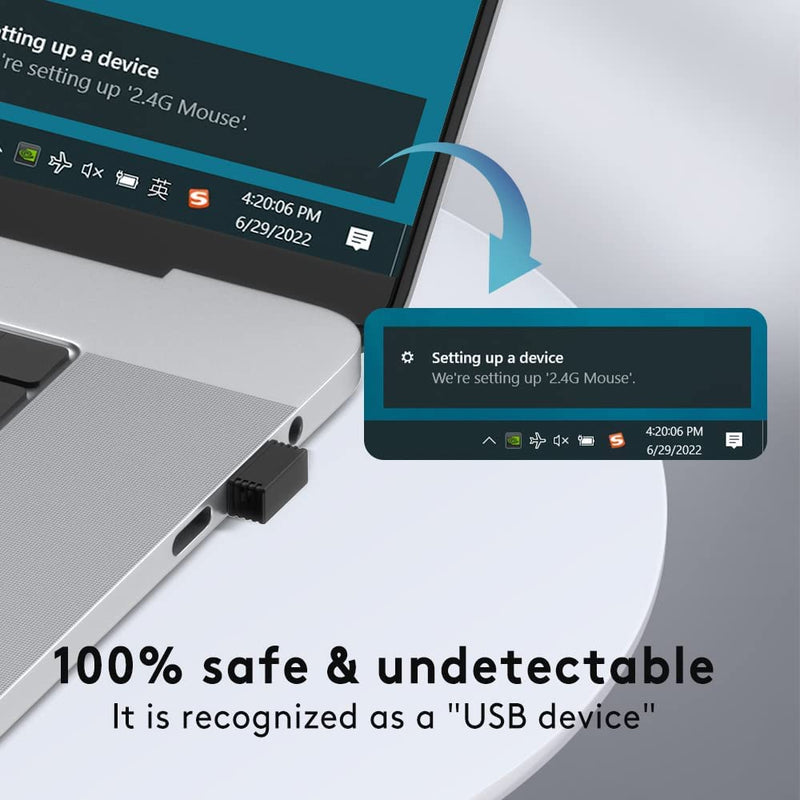 2 Pcs, Mouse Jiggler Undetectable Mover,USB Port for Computer Laptop,Keeps PC Awake,Simulate Mouse Movement to Prevent Computer Laptop Entering Sleep