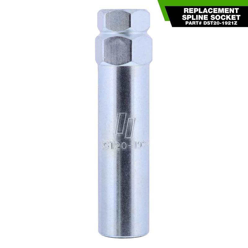 DPAccessories 6-Spline Tool Socket Adapter for Small Spline Lug Nuts (3/4" & 13/16" Hex) - Pack of 1 - DST20-1921Z/001 1 Spline Tool Silver