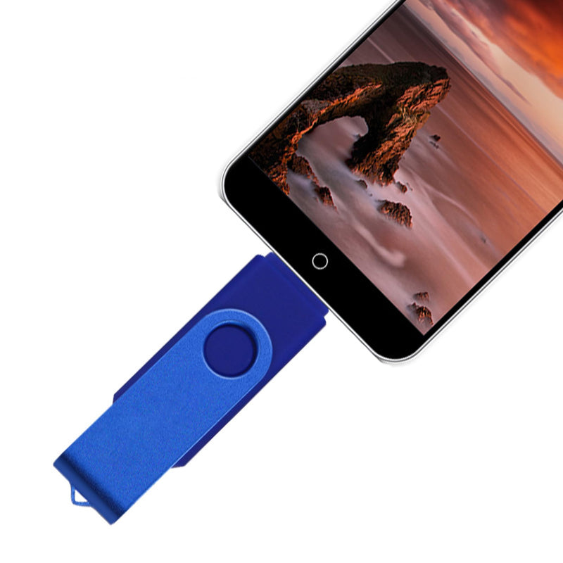 USB Flash Drive 128GB Thumb Drive,USB 2.0 Jump Drive Portable,Pen Drive Metal Swivel,High Speed for Data Storage 2-Pack Blue 128GB-2PACK