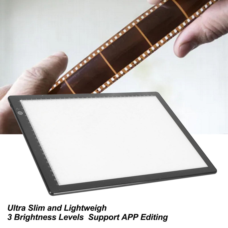 Slide Viewer Light Pad, Ultra Slim Light Pad Scanner, USB C Negatives Old Slides Scanning Light Box with 3 Brightness Levels and Graduated, for Sketching, Stenciling