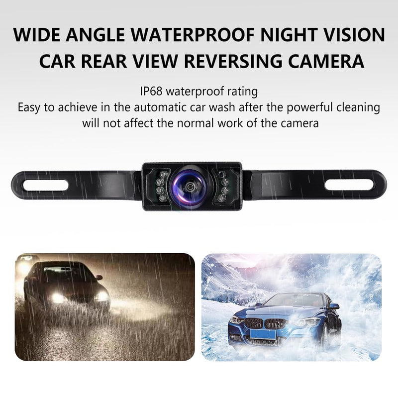 Back Up Camera for Cars with 8 Light,HD Night Vision License Plate Backup Camera with 170° Wide Angle,Universal Rear View Camera for Cars Includes Mounting Accessories