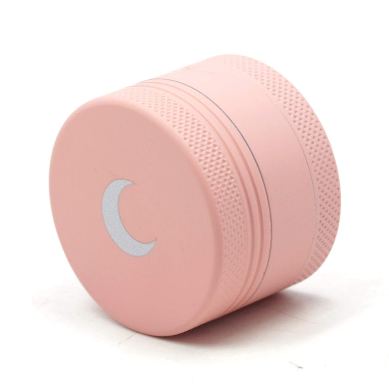 Brando Moon 1.5 inch Pink with White Moon Kitchen Crusher - 3 Piece Small Metal Manual Crusher (Upgraded Version)