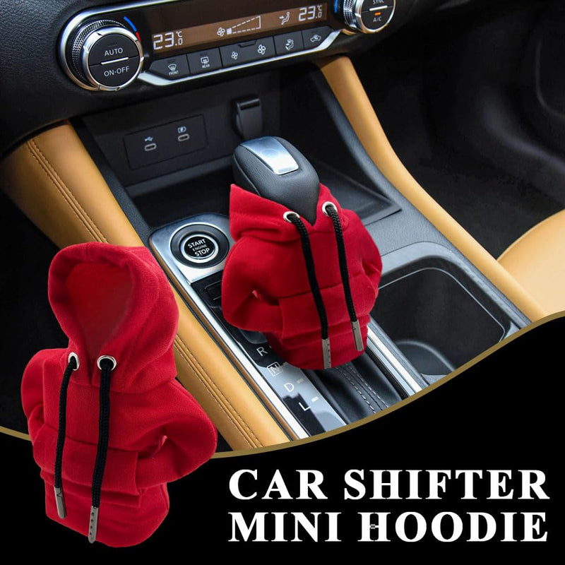Gear Shift Hoodie, Universal Car Shift Knob Cover, Automotive Interior Cute Gadgets, Car Accessories and Decorations Mini Hoodie for Car Shifter 1 Piece Red