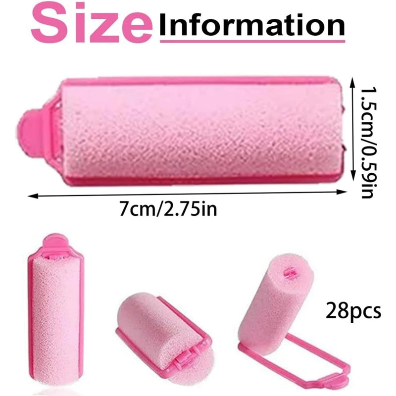 28 Pcs Soft Sponge Hair Rollers, Foam Hair Curlers, Rollers for Hairs Curling, Roller Foam Styling Hairs for Women & Girls, Curler Home DIY Curling Tool for Effortless Waves & Curls, No Heat Damage