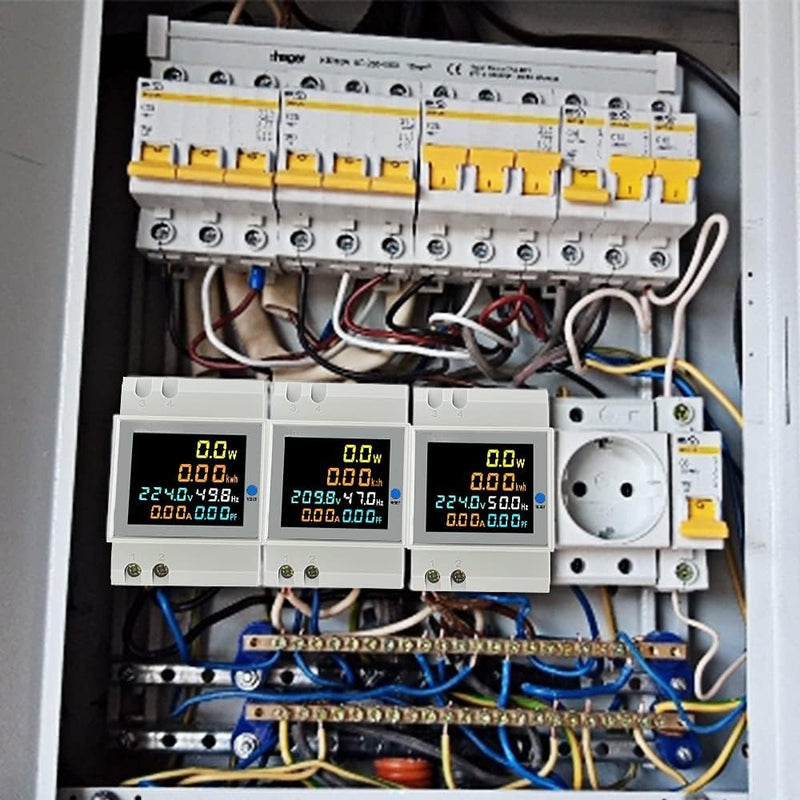 Single Phase Energy Meter Din Rail Electricity Usage Monitor AC 40-300V 100A Voltmeter Ammeter Watt Kwh Frequency Power Meter Built-in CT 110V (D52-2066-WIFI Built-in-CT) D52-2066 Built-in-CT
