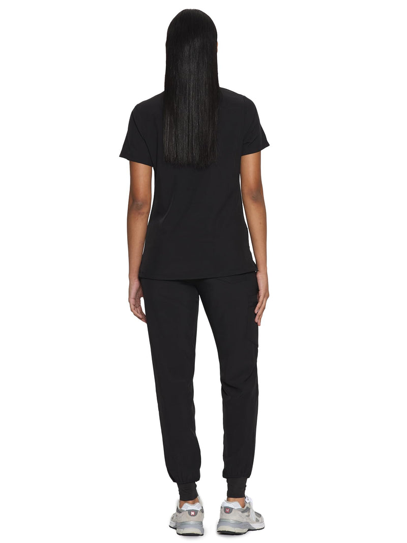 COZYFIT Scrubs for Women Set - Stretch V-Neck Scrub Top & Jogger Pant with 8 Pockets COZY SCRUBS X-Large Black