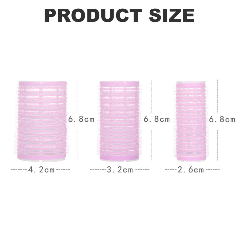 6 PCS Pink Hair Rollers Set, Heatless Curlers Self Grip Rollers for Hair Volume, Hair Rollers for Long Medium Short Hair Styling, Salon Hairdressing Curlers DIY Tool
