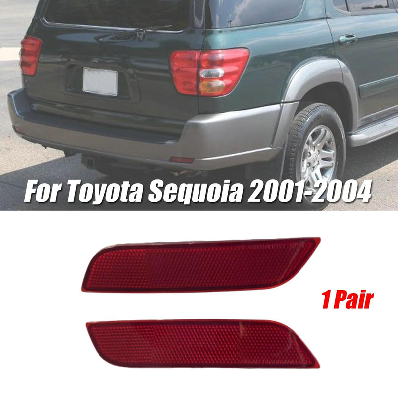 1Pair Car Rear Bumper Marker Lamps Bumper Reflectors for Toyota Sequoia 2001-2004