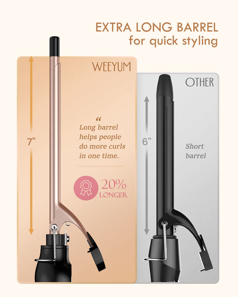 Small Curling Tongs 9mm, Tiny Hair Curling Tongs for Short Hair, 9mm Thin Curling Iron Ceramic Tourmaline Dual Voltage