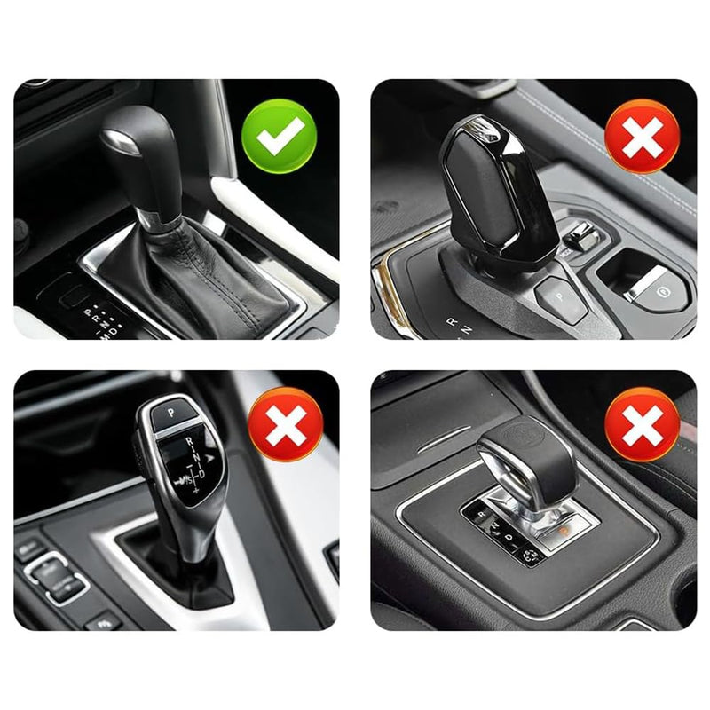 Leather Gear Shift Cover Diamond Embroidery Design,Durable Shift Knob Cover for Shift Lever Protection,Universal Car Gear Shift Cover Car Decorative Accessory Suitable for Cars,Trucks,SUVs (Black/Red) Black/Red