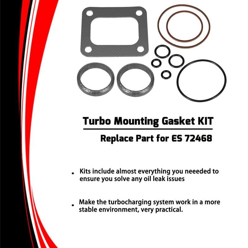 Yellow O-Ring Gaskets Kit & ES 72468 Turbo Mounting Gasket Set for 1994-2003 Ford 7.3L Powerstroke Diesel Turbo Pedestal
