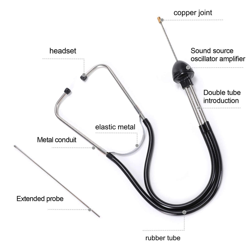 Lamoutor 2Pcs Automotive Mechanic Stethoscope Engine Stethoscope Tool for Cars, Trucks and Motorcycles