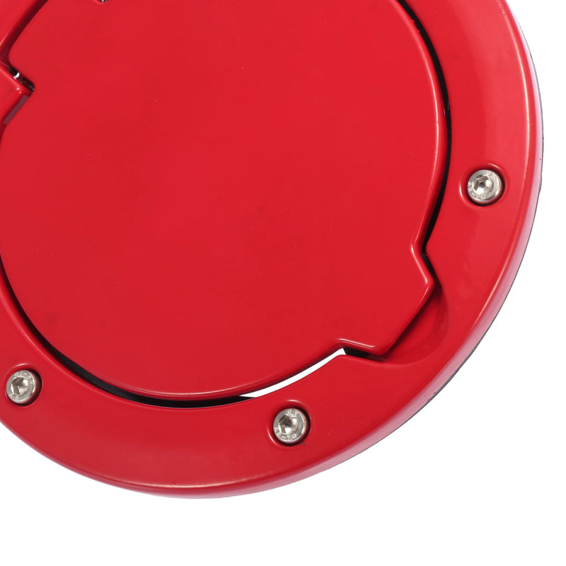 X AUTOHAUX Red Car Gas Fuel Filler Door Cover Fuel Tank Cap for Jeep Wrangler JK Unlimited 2007-2018