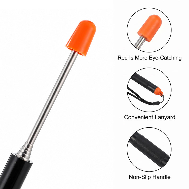Telescopic Pointer Stick 40in Retractable Teaching Pointer Extendable Handheld Guiding Wand for Whiteboard Presentation Office Meeting Training
