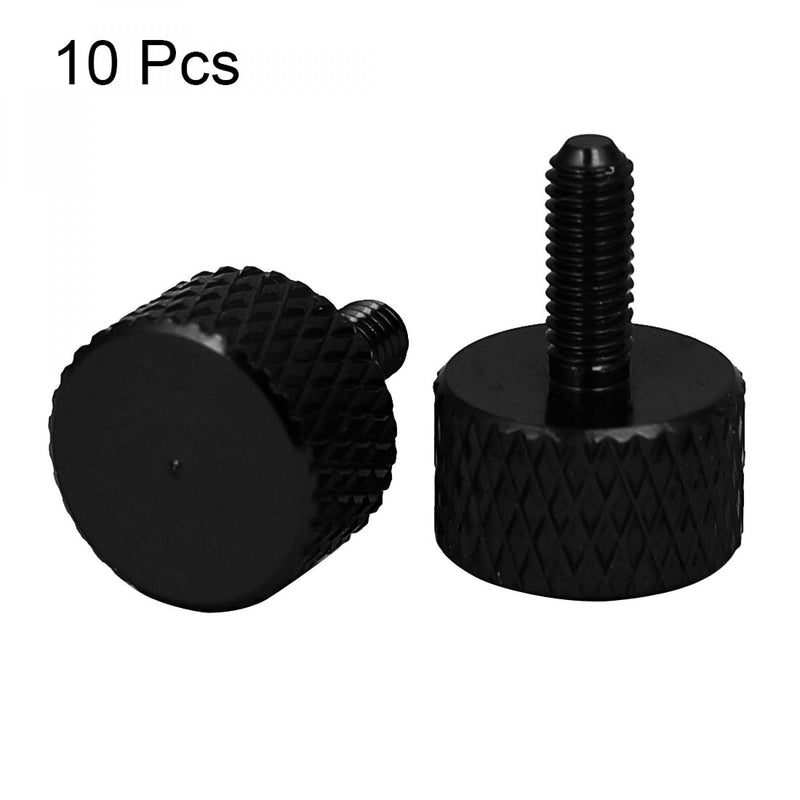uxcell M3x8mm Knurled Thumb Screws Aluminum Alloy Fully Threaded Computer PC Case Thumbscrew Black 10pcs