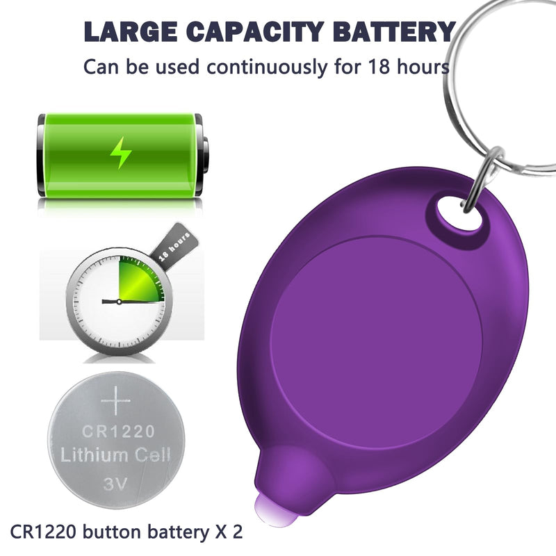 395nm UV Flashlight Mini Keychain Purple - Portable UV Black Light with 2X CR1220 Batteries, Compact Leak & Stain Detector for Home, Travel, Outdoors (100 Units) 100