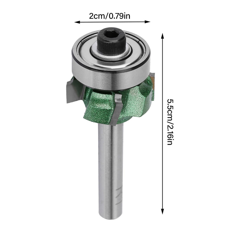 FTVOGUE Trimmer Router Bit R1/R2/R3 Woodworking Milling Cutter 4 Teeth Trimming Cutter for Woodworking Engraving Machine(1/4 * R2) 1/4 * R2