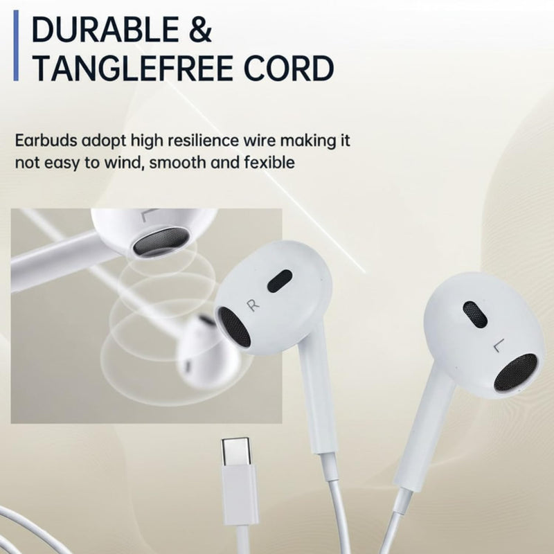 2 Pack USB C Headphones, Wired Earbuds for iPhone 17 16 15 Pro Max, 16e, 16 Plus & 15 Plus, USBC Ear Buds in-Ear Earphones with Microphone & Volume Control, Clear Stereo Sound & Noise Isolation