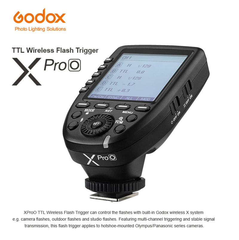 Godox Xpro-O TTL Wireless Flash Trigger 1/8000s HSS for Olympus Pen E-P5, E-PL5, E-PL6, E-PL7, E-PL8, Pen-F Digital Camera, 5 Delicated Group Button, TTL Convert to M Mode