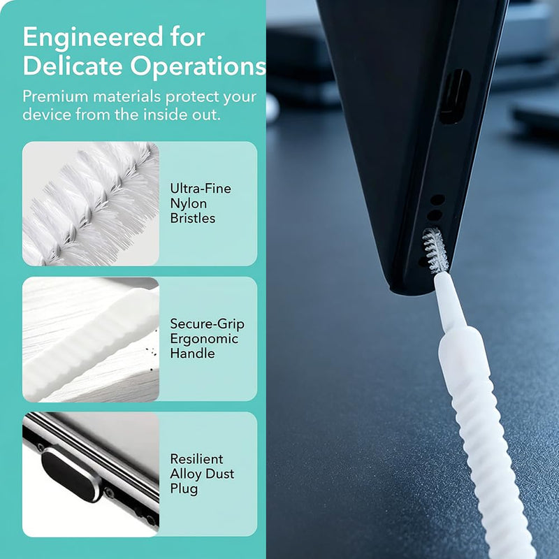 13Pcs Phone Port Cleaning Set, Multifunctional Brush Tool for Lightning Interface, Speaker and Speaker Holes, Cleaning Accessory for Smartphone Users, IP Black-iP