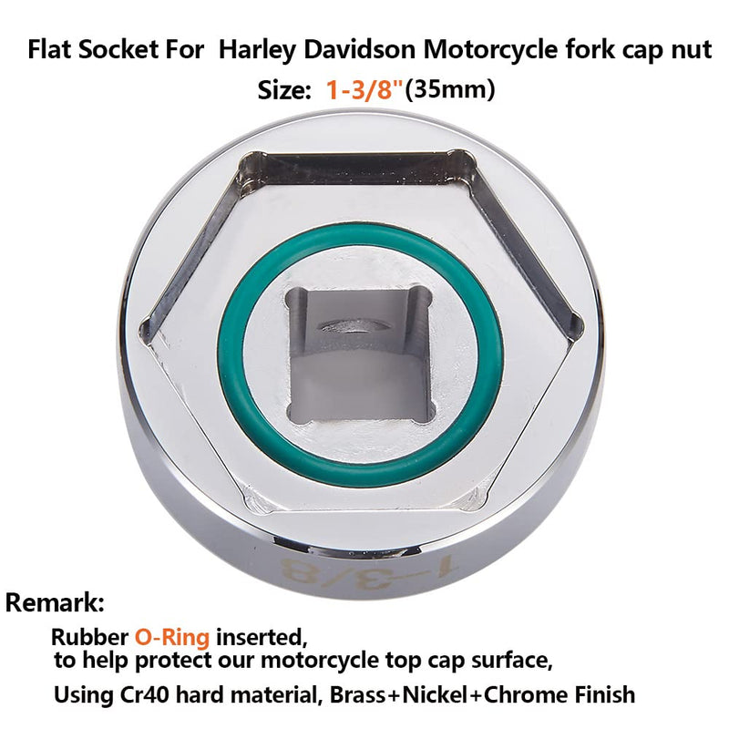 Fork Cap Nut Socket 1-3/8" Hex for Harley Sportster Big Twin Motorcycle (1-3/8 Inch Socket) 1-3/8 Inch Socket