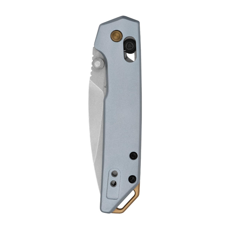 Kershaw Mini Iridium Folding Pocket Knife, 3 inch D2 Steel Blade, DuraLock, Aluminum Handle, Pocketclip Gray