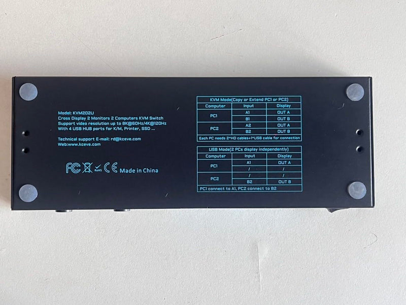KVM/USB Dual Mode 8K Dual Monitor HDMI 2.1 KVM Switch 2 Monitors 2 Computers Cross Display 2 in 2 Out USB 3.0 KVM Support 8K@60Hz/4K@120Hz, with 2 HDMI Cables & 2 USB 3.0 Cables & Wired Remote Dual Mode 2 Monitors 2 PC