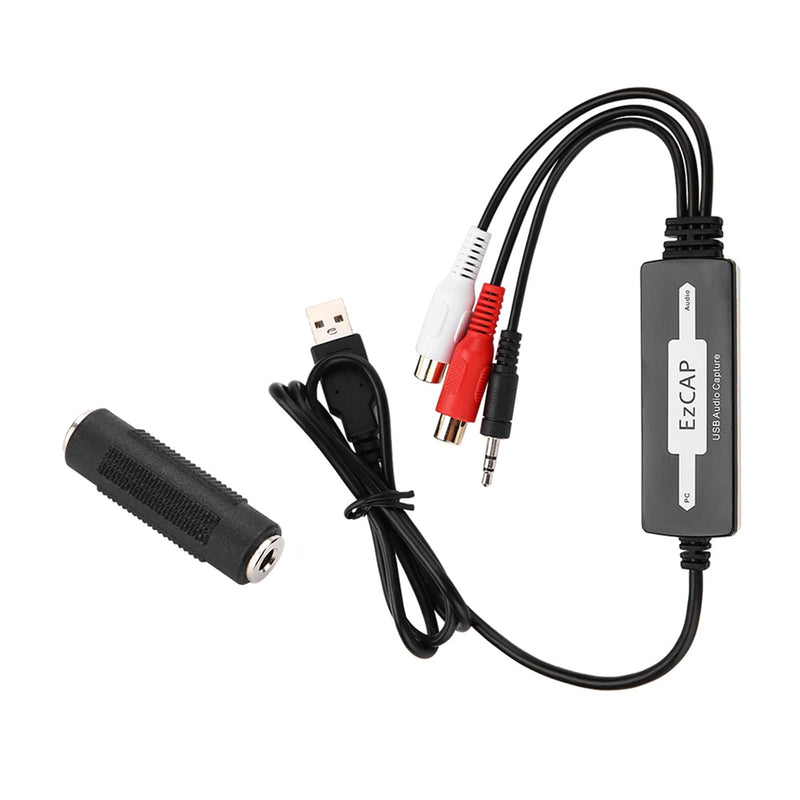 USB Audio Capture Recorder Card Converts Turntable LP/Cassette Tape Audio to MP3/WAV Digital Music Converter Adapter, Support XP/Vista/7/8/8.1/10 and