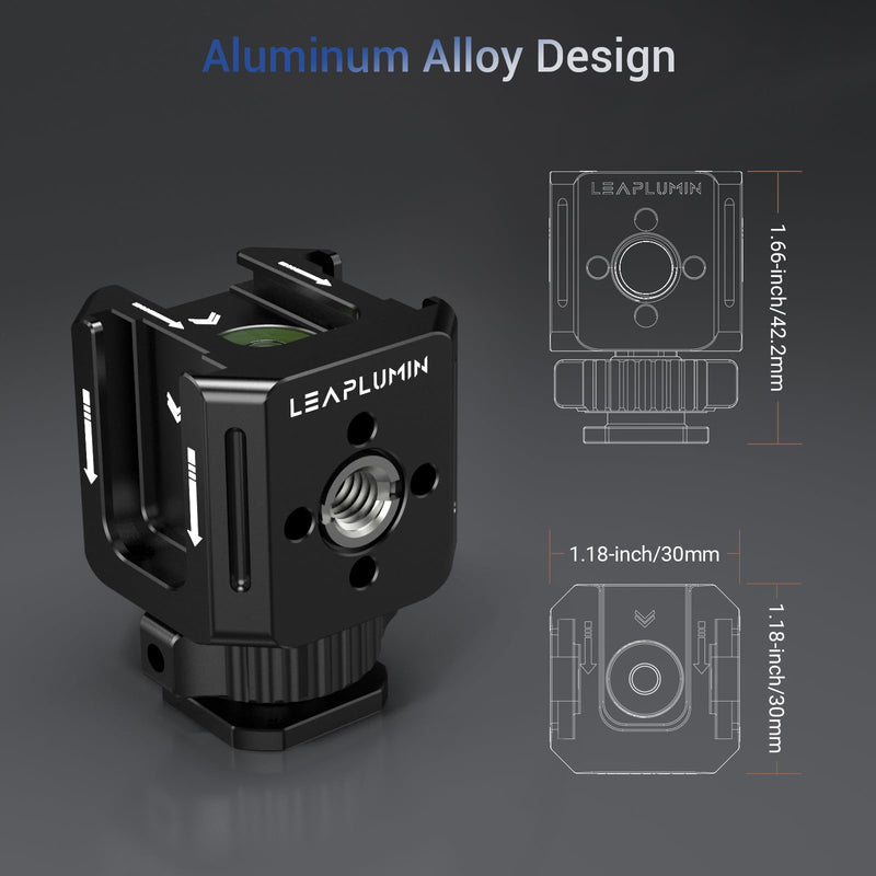  [AUSTRALIA] - Triple Cold Shoe Mounts Adapter, 3/8'' Screw Hole to 1/4'' Screw Hole, Aluminum Alloy Hot Shoe Extension Bracke for DSLR Camera Flash Light, Monitor, Microphone-Black Black