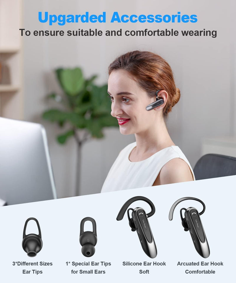 Link Dream 2 Pack Bluetooth Earpiece for Cell Phone with Mute