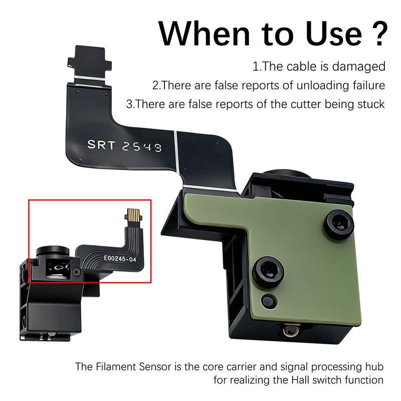 Original Bamboo P2S Extruder Filament Sensor – Hall Switch Technology for Accurate Filament Runout Detection & Cutter Position Monitoring – Prevents Print Failures for Bambu Lab P2S Filament Sensor
