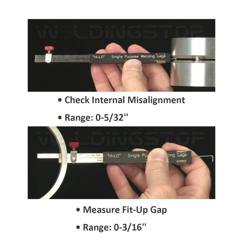 WeldingStop Hi Lo Gauge Hi-Lo Internal Welding Gage Single Purpose in Inch Stainless Steel HI-Lo Gauge Inch