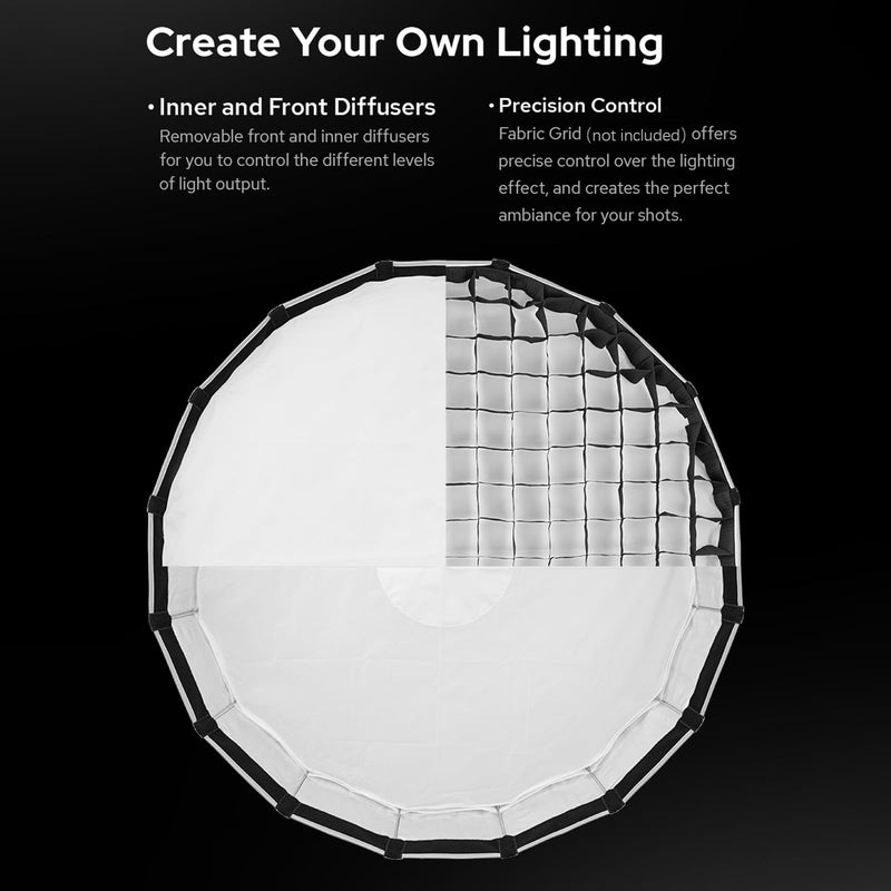 Godox S65T 65cm/25.6in Quick Release Umbrella Softbox Professional Foldable Softbox with Standard Bowen Mount & Diffusers for Photography Studio 65cm/25.6in Softbox