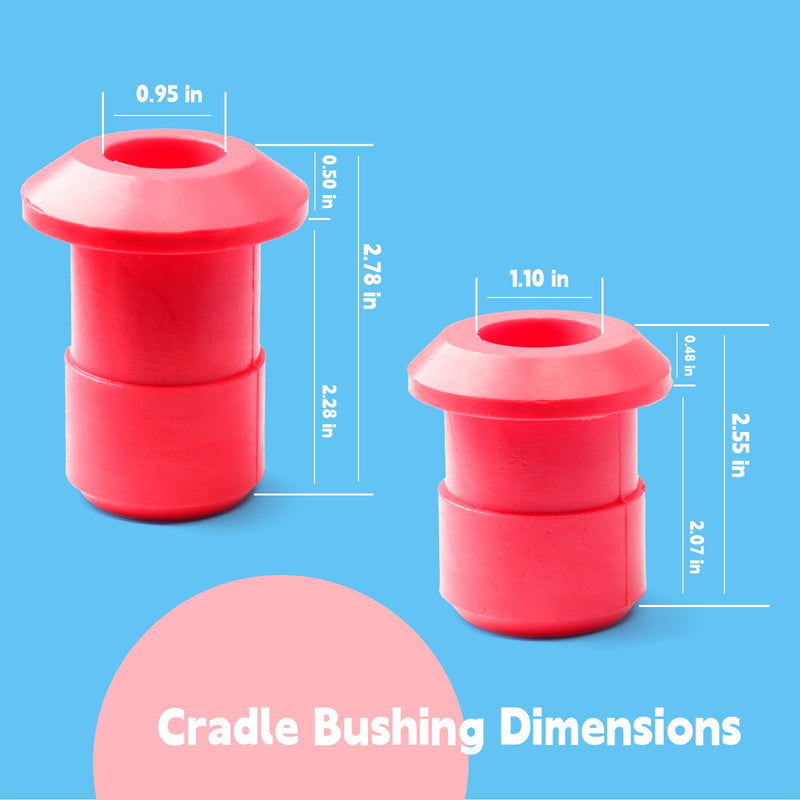 4Pcs 54466-JD000 54467-BR00A Front & Rear Subframe Engine Cradle Bushing Kit Replacement for Nissan for Rogue 2008-2020 Red Replacement Parts